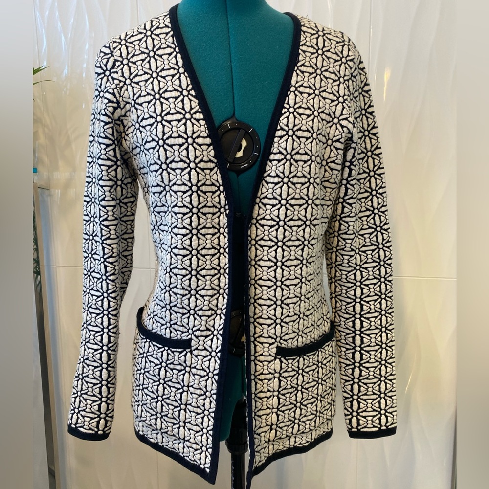 ETCETERA Black / White Cardigan Sweater